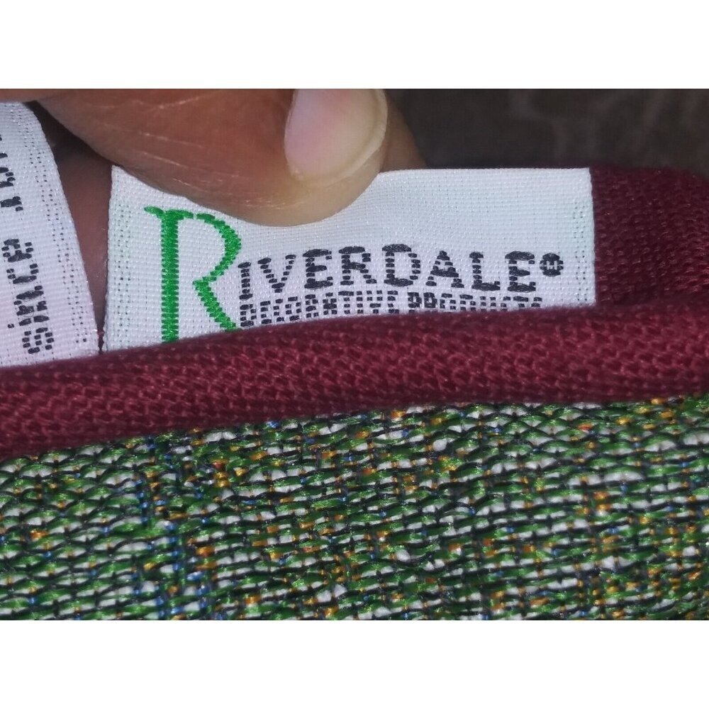 Vtg Riverdale Throw Pillow PATRIOTIC LAND-OF-THE-FREE Tapestry RARE HTF pretty - Picture 7 of 7